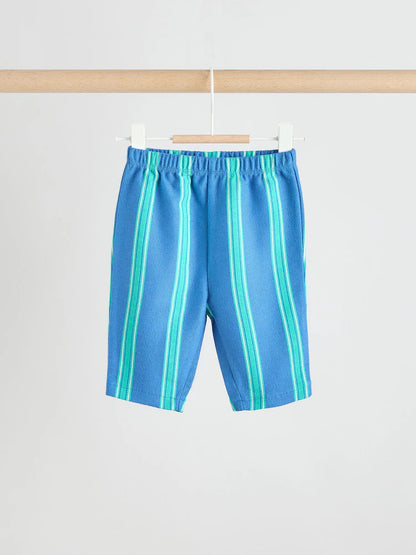 |BabyBoy| Conjunto De Blusa e Calça Listradas Em Verde e Azul Para Bebês (0 meses a 2 anos)
