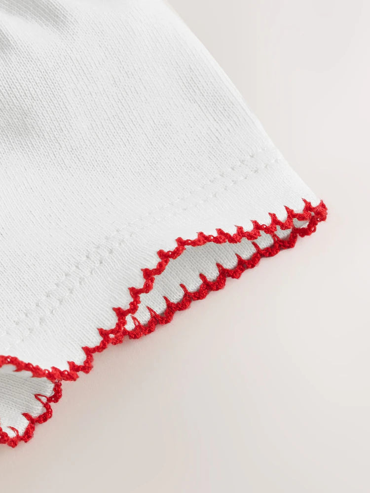 |BabyGirl| Conjunto De 2 Peças Para Bebê: Jardineira e Bodies Com Estampa Xadrez Vichy Vermelho (0 meses a 2 anos)
