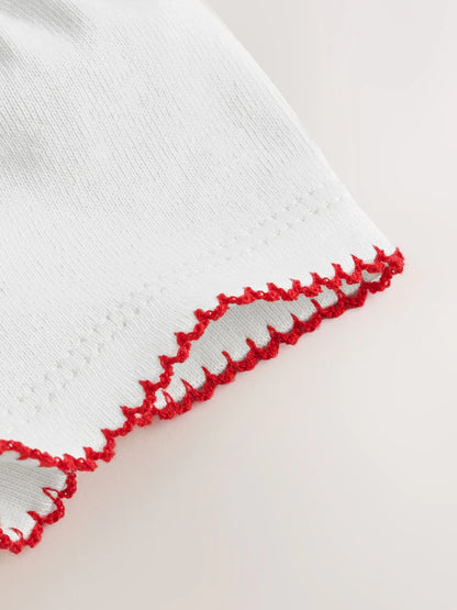 |BabyGirl| Conjunto De 2 Peças Para Bebê: Jardineira e Bodies Com Estampa Xadrez Vichy Vermelho (0 meses a 2 anos)
