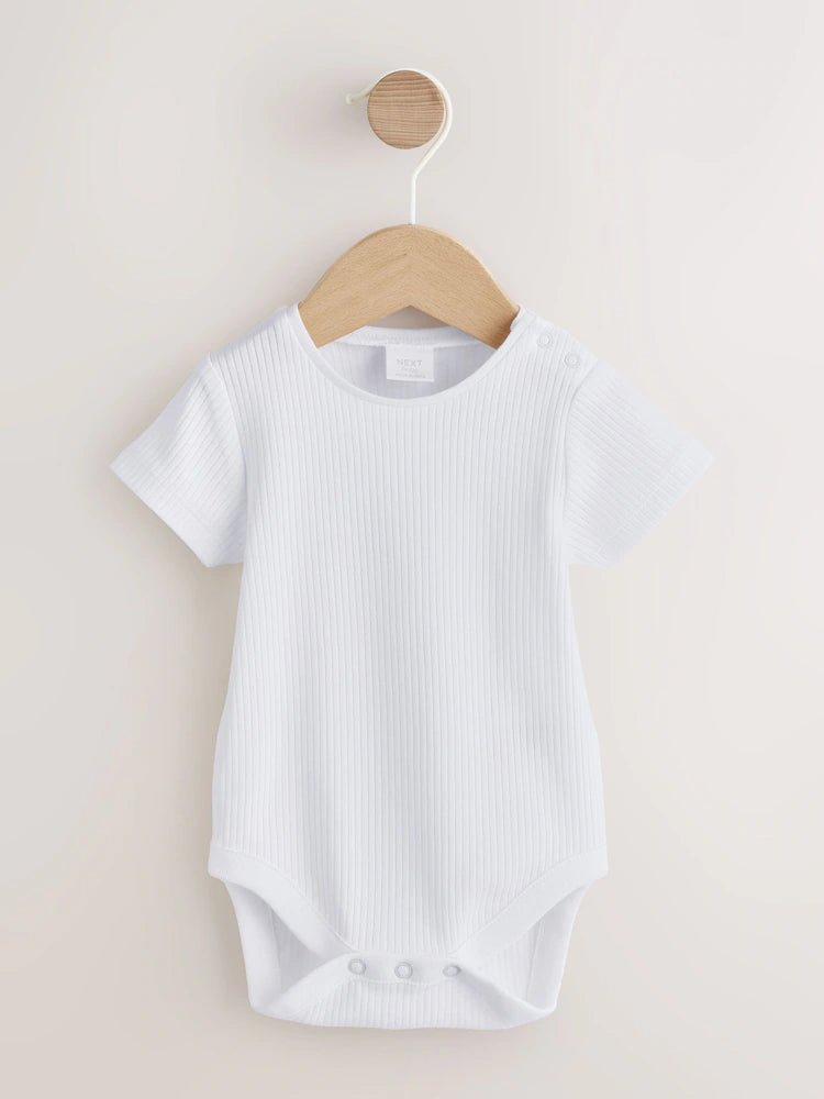 |BabyGirl| Conjunto De Jardineira e Body Listrados Rosa e Branco Para Bebê (2 peças, de 0 meses a 2 anos)