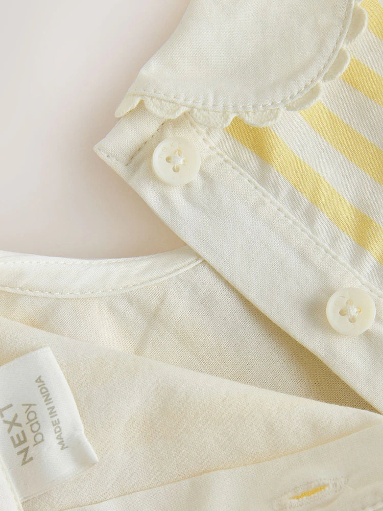 |BabyGirl| Vestido de Bebê em Tecido Yellow Scene (0 meses a 2 anos)