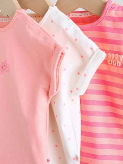 |BabyGirl| Conjunto De Bebê Rosa Com Blusa De Manga Curta e Shorts Com Slogan, 6 Peças (0 meses a 2 anos)