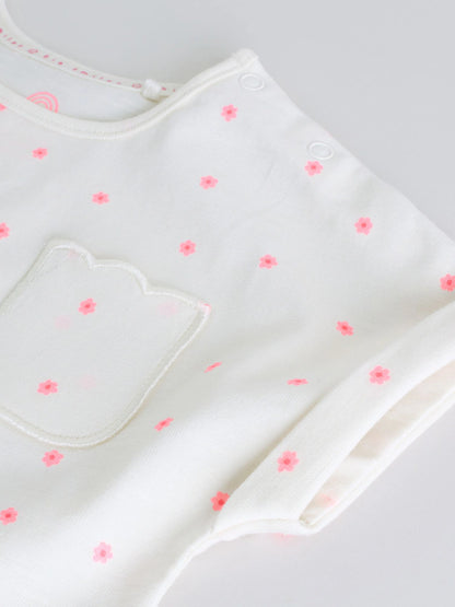 |BabyGirl| Conjunto De Bebê Rosa Com Blusa De Manga Curta e Shorts Com Slogan, 6 Peças (0 meses a 2 anos)