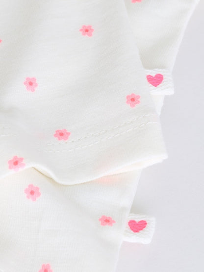 |BabyGirl| Conjunto De Bebê Rosa Com Blusa De Manga Curta e Shorts Com Slogan, 6 Peças (0 meses a 2 anos)