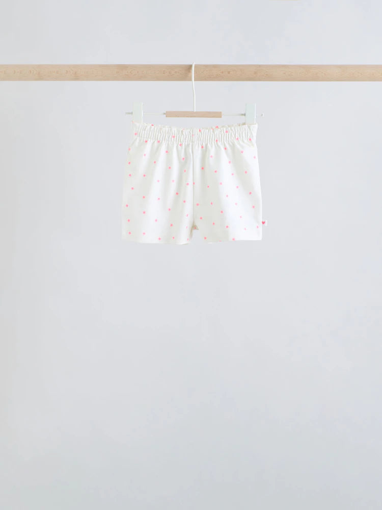 |BabyGirl| Conjunto De Bebê Rosa Com Blusa De Manga Curta e Shorts Com Slogan, 6 Peças (0 meses a 2 anos)