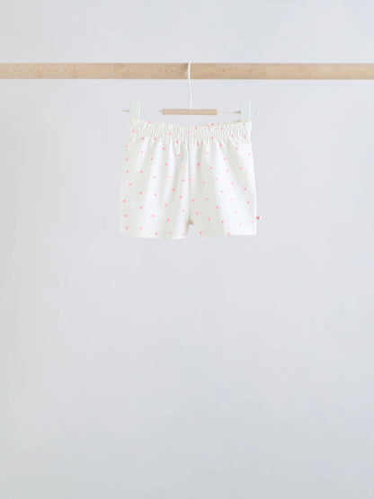 |BabyGirl| Conjunto De Bebê Rosa Com Blusa De Manga Curta e Shorts Com Slogan, 6 Peças (0 meses a 2 anos)