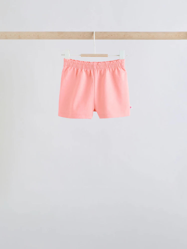 |BabyGirl| Conjunto De Bebê Rosa Com Blusa De Manga Curta e Shorts Com Slogan, 6 Peças (0 meses a 2 anos)