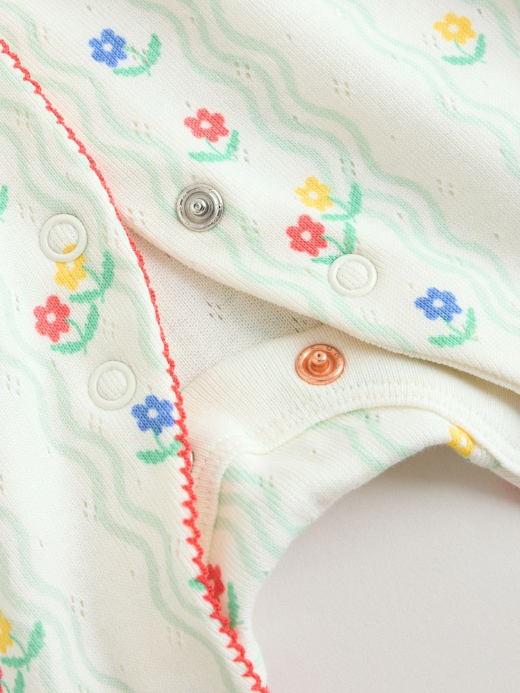 |BabyGirl| Conjunto De 3 Macacões Para Bebês Nas Cores Vermelho, Branco e Azul Marinho (0 meses a 3 anos)