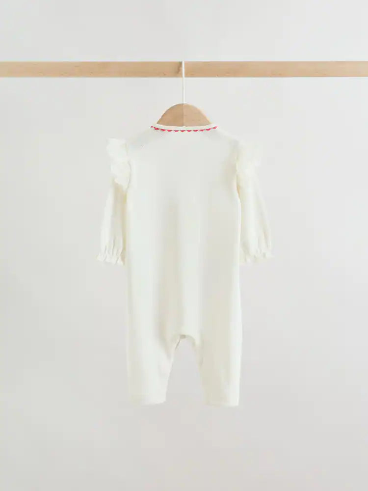 |BabyGirl| Conjunto De 3 Macacões Para Bebês Nas Cores Vermelho, Branco e Azul Marinho (0 meses a 3 anos)