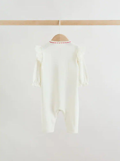 |BabyGirl| Conjunto De 3 Macacões Para Bebês Nas Cores Vermelho, Branco e Azul Marinho (0 meses a 3 anos)