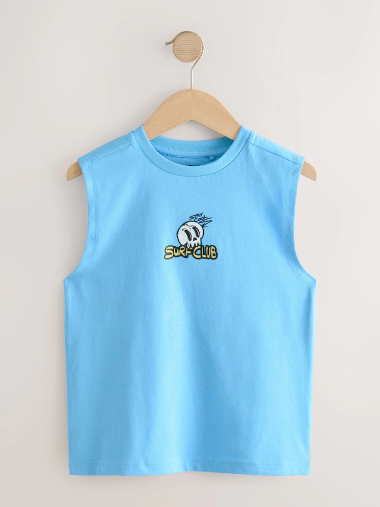 |Boy| Conjunto De 4 Regatas Nas Cores Pêssego/Azul/Verde/Laranja (3-16 anos)