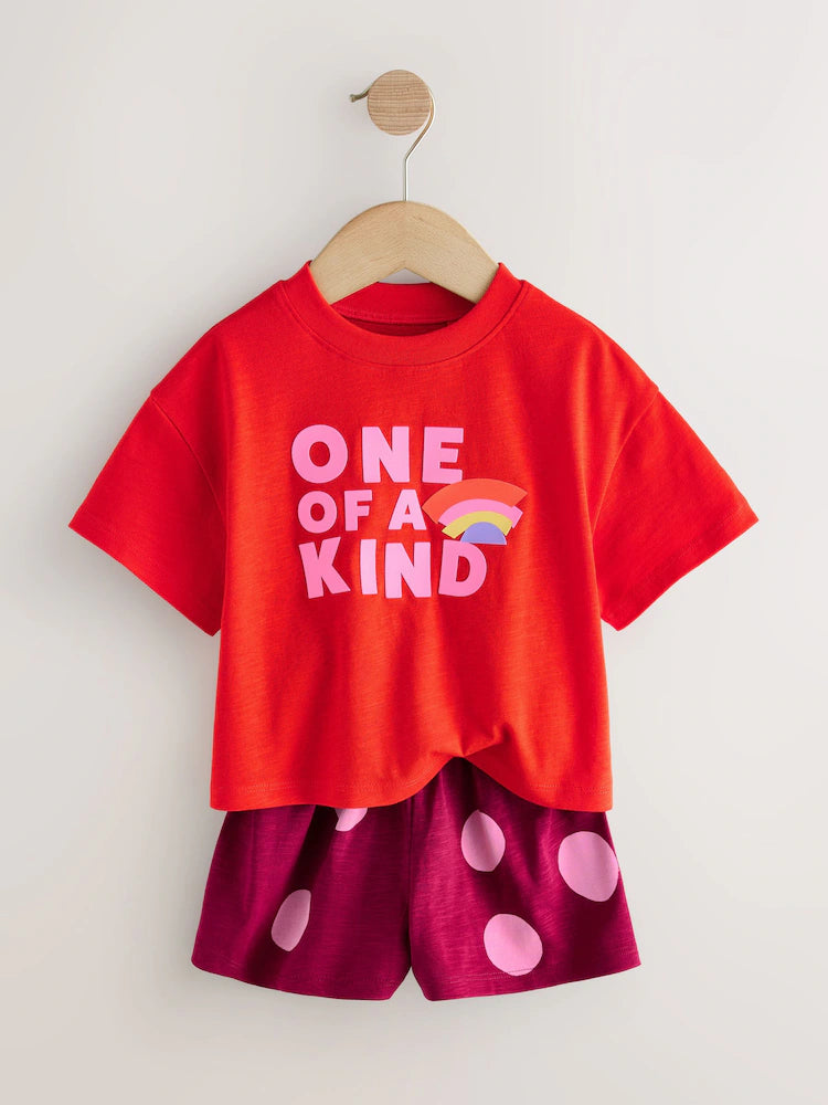 |Girl| Conjunto De Blusa e Shorts De Unicórnio (2 peças, tamanhos de 3 meses a 7 anos)