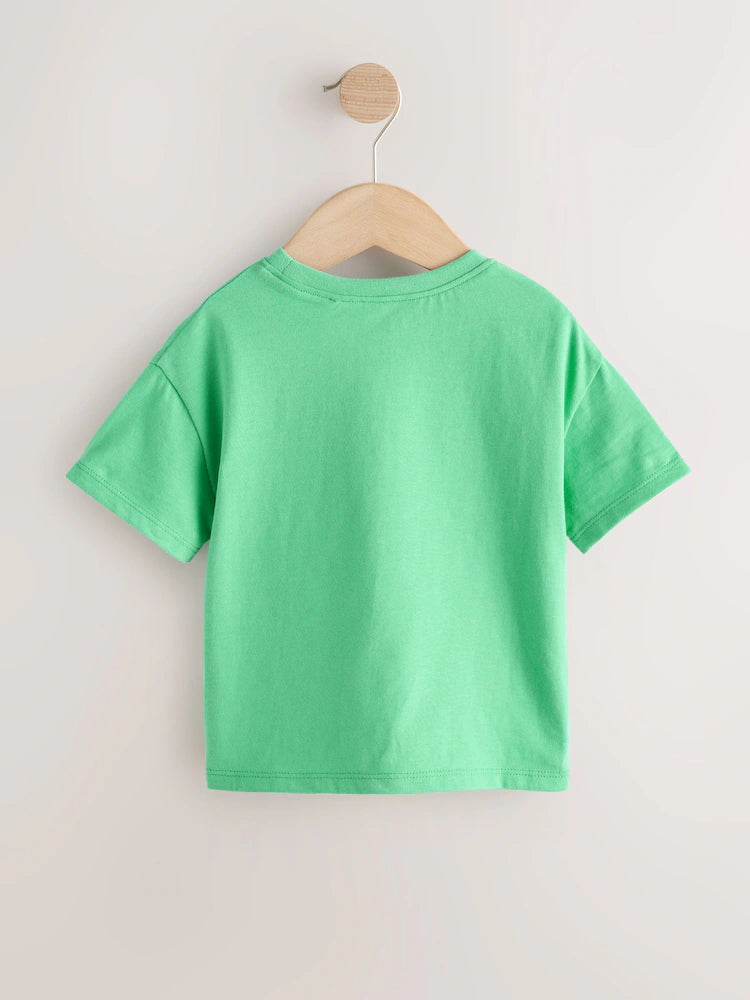 |Girl| Camiseta De Manga Curta Com Estampa De Gelatina Verde (3 meses a 7 anos)