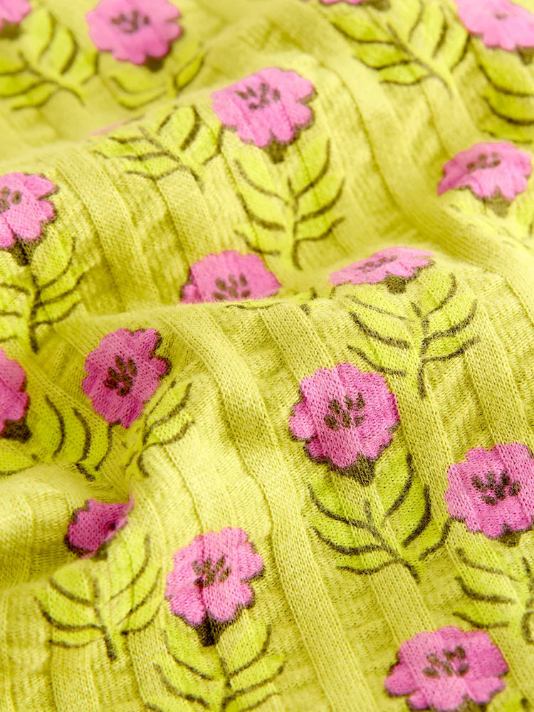 |Girl| Conjunto De Body Peplum e Shorts Com Estampa Floral Verde/Rosa (3 meses a 7 anos)