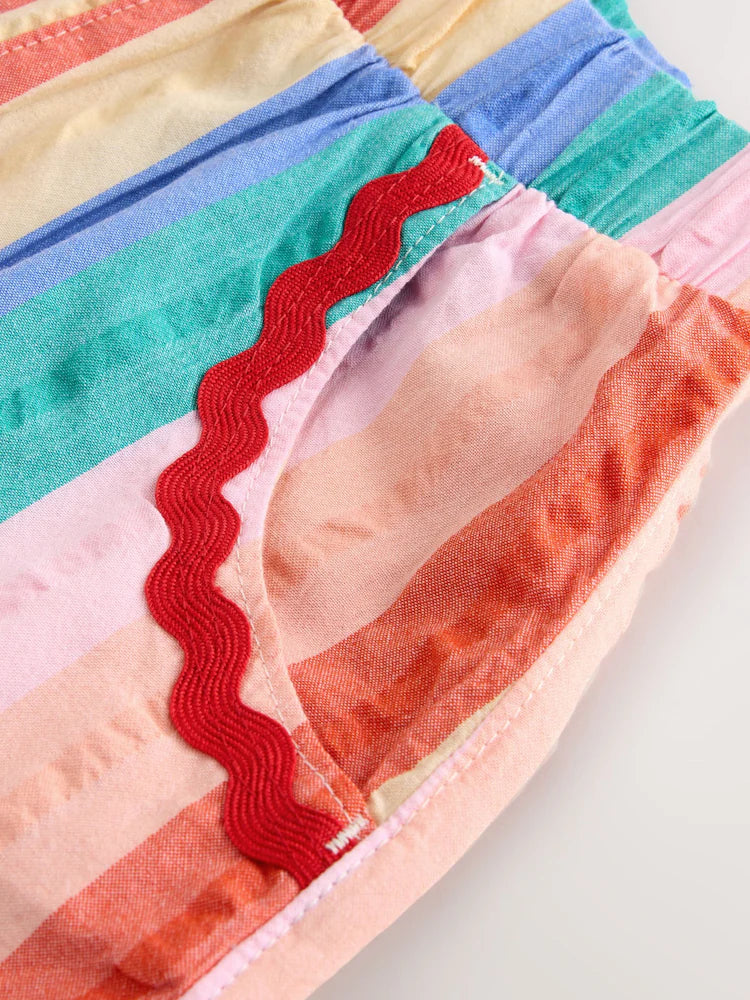 |Girl| Conjunto De Top Sem Mangas e Shorts Com Estampa Xadrez Arco-íris (3 meses a 7 anos)