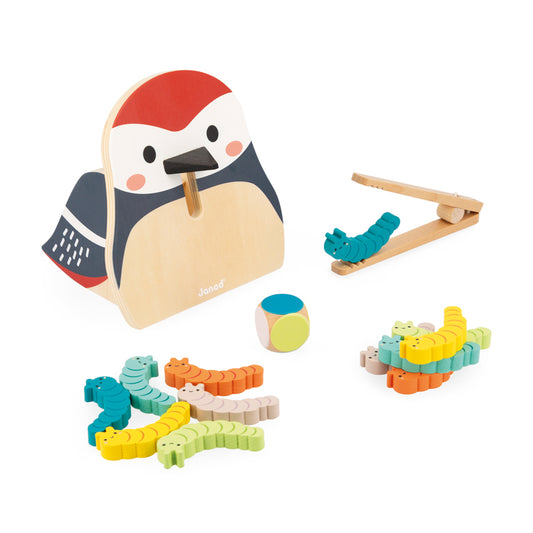 Janod da WWF pica-pau e lagartas de cores Jogo