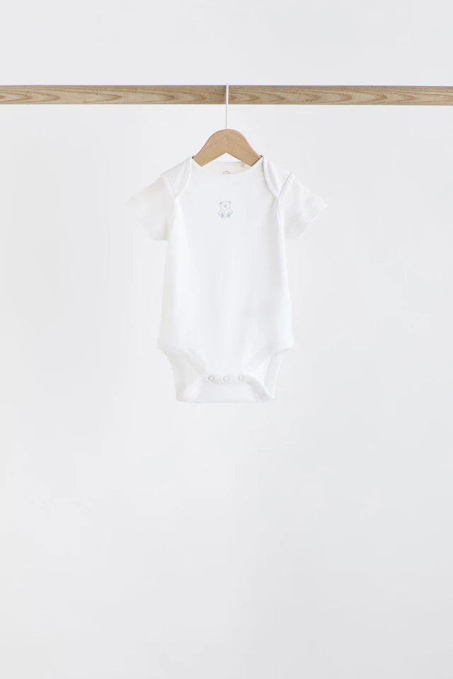 |BabyBoy| Body Para Bebê De Manga Curta Azul Com 5 Unidades