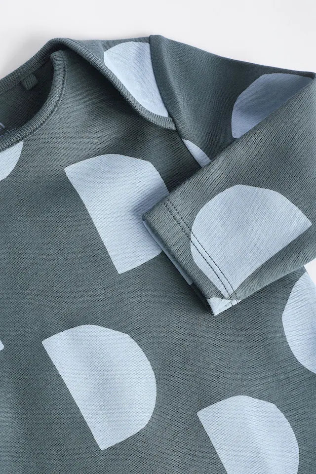 |BabyBoy| Macacões De Manga Comprida Estampados Em Azul Para Bebê 100% Algodão, Pacote Com 5