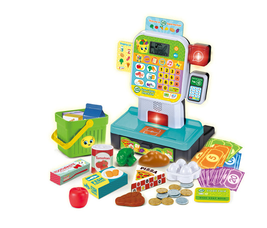 Caixa Registradora LeapFrog Scan & Learn – Supermercado de Brinquedo com Scanner, 30 Botões Educativos e Acessórios