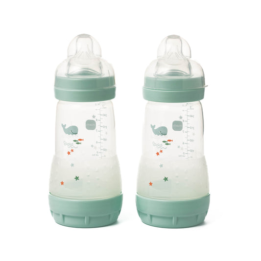 MAM Easy Start anti-cólicas Mamadeira azul 260ml 2 unidades, desenhos podem variar