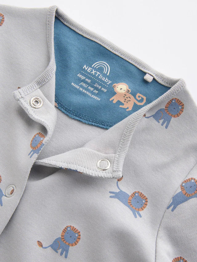 |BabyBoy| Pacote Com 5 Macacões Para Bebês Com Estampa Azul-Petróleo (0-2 anos)