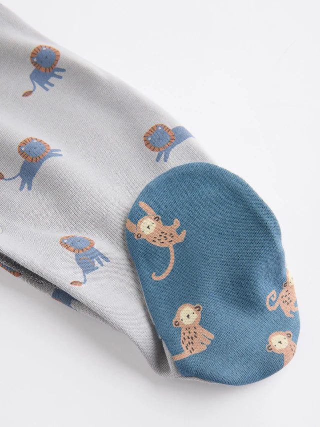 |BabyBoy| Pacote Com 5 Macacões Para Bebês Com Estampa Azul-Petróleo (0-2 anos)