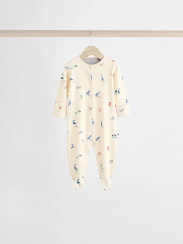 |BabyBoy| Pacote Com 5 Macacões Para Bebês Com Estampa Azul-Petróleo (0-2 anos)