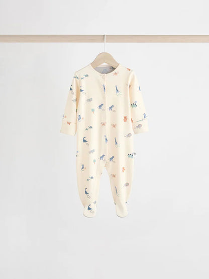 |BabyBoy| Pacote Com 5 Macacões Para Bebês Com Estampa Azul-Petróleo (0-2 anos)