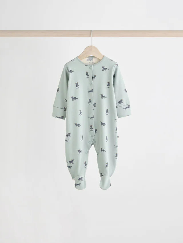 |BabyBoy| Pacote Com 5 Macacões Para Bebês Com Estampa Azul-Petróleo (0-2 anos)