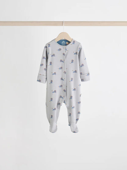 |BabyBoy| Pacote Com 5 Macacões Para Bebês Com Estampa Azul-Petróleo (0-2 anos)