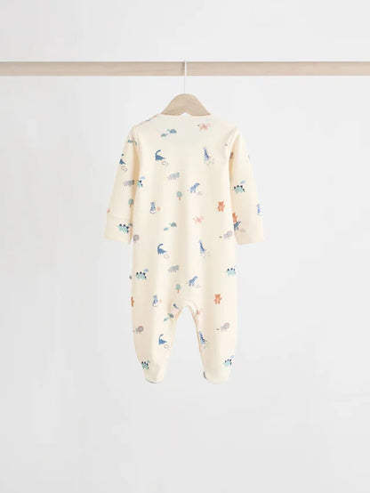 |BabyBoy| Pacote Com 5 Macacões Para Bebês Com Estampa Azul-Petróleo (0-2 anos)