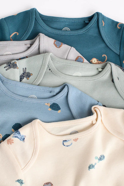 |BabyBoy| Body Para Bebê Pacote Com 5 Azul-Petróleo