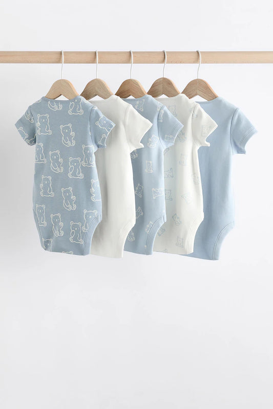 |BabyBoy| Pacote Com 5 Macacões Para Bebê Urso Azul