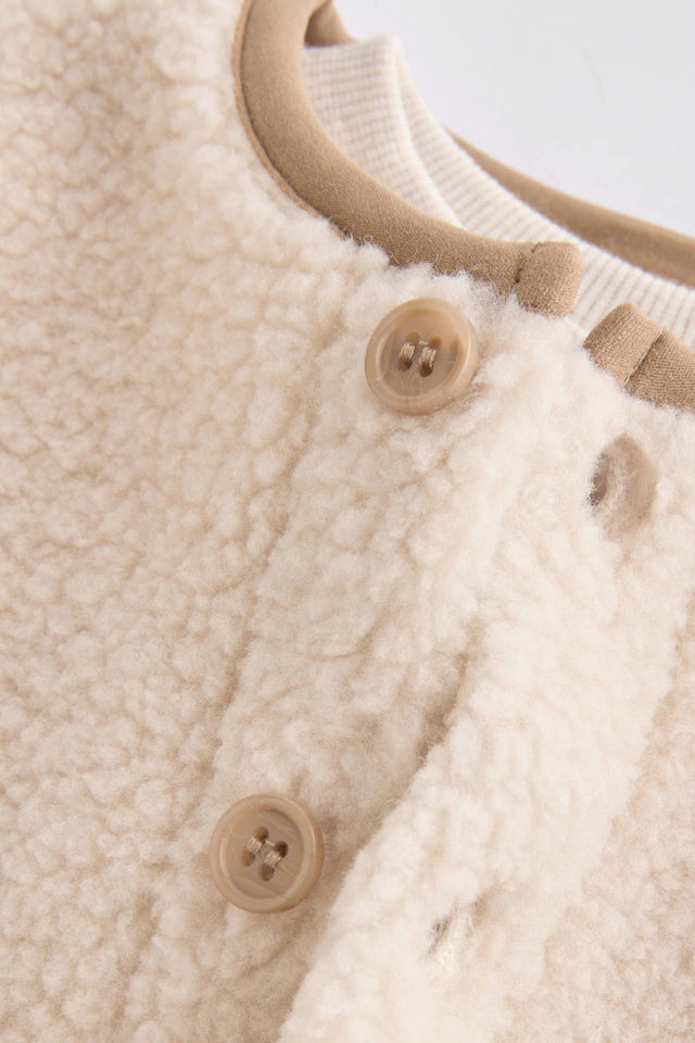 |BabyBoy| Conjunto De Colete Neutro Cub Baby Borg 100% Algodão (0 meses a 3 anos)