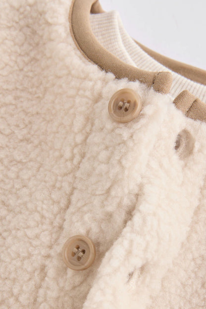 |BabyBoy| Conjunto De Colete Neutro Cub Baby Borg 100% Algodão (0 meses a 3 anos)