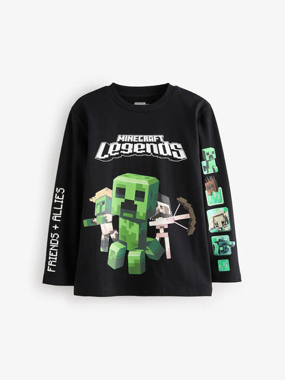 |BigBoy| Camiseta Preta Do Minecraft (3-16 anos)