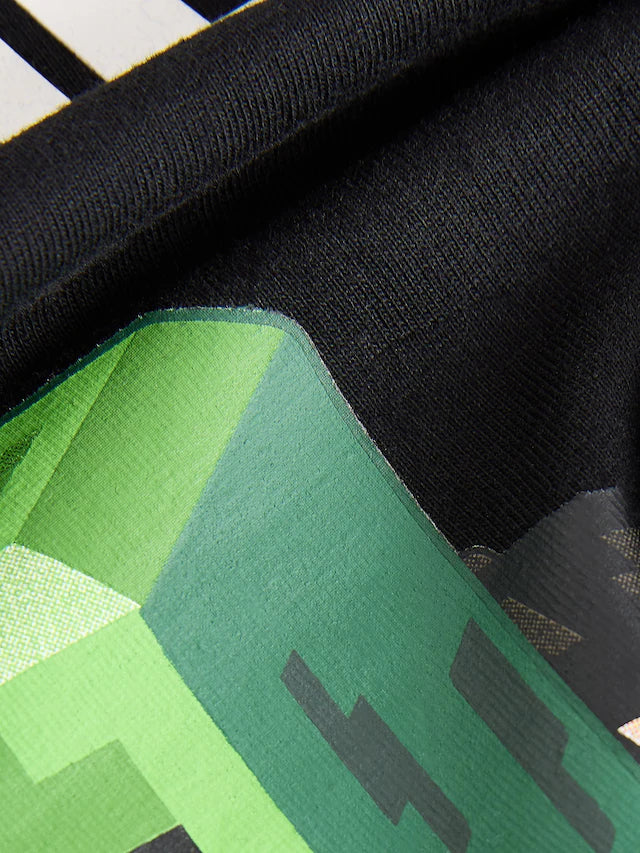 |BigBoy| Camiseta Preta Do Minecraft (3-16 anos)