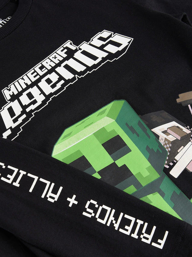 |BigBoy| Camiseta Preta Do Minecraft (3-16 anos)