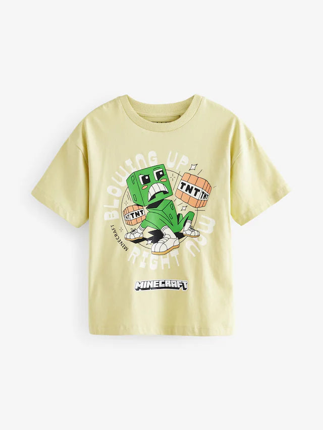 |BigBoy| Camiseta Licenciada Do Minecraft Da Chartreuse (3-16 anos)