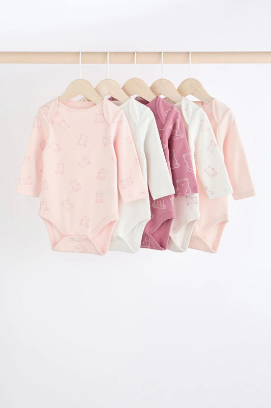 |BabyGirl| Body Rosa Bebê 100% Algodão Pacote Com 5