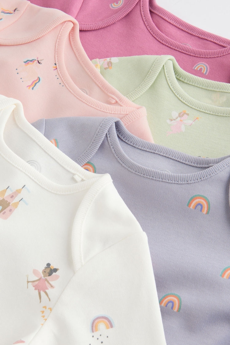 |BabyGirl| Pacote com 5 macacões 100% algodão Multi Baby