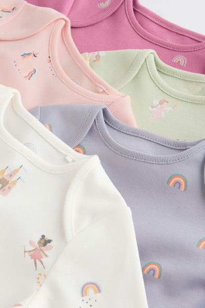 |BabyGirl| Pacote com 5 macacões 100% algodão Multi Baby