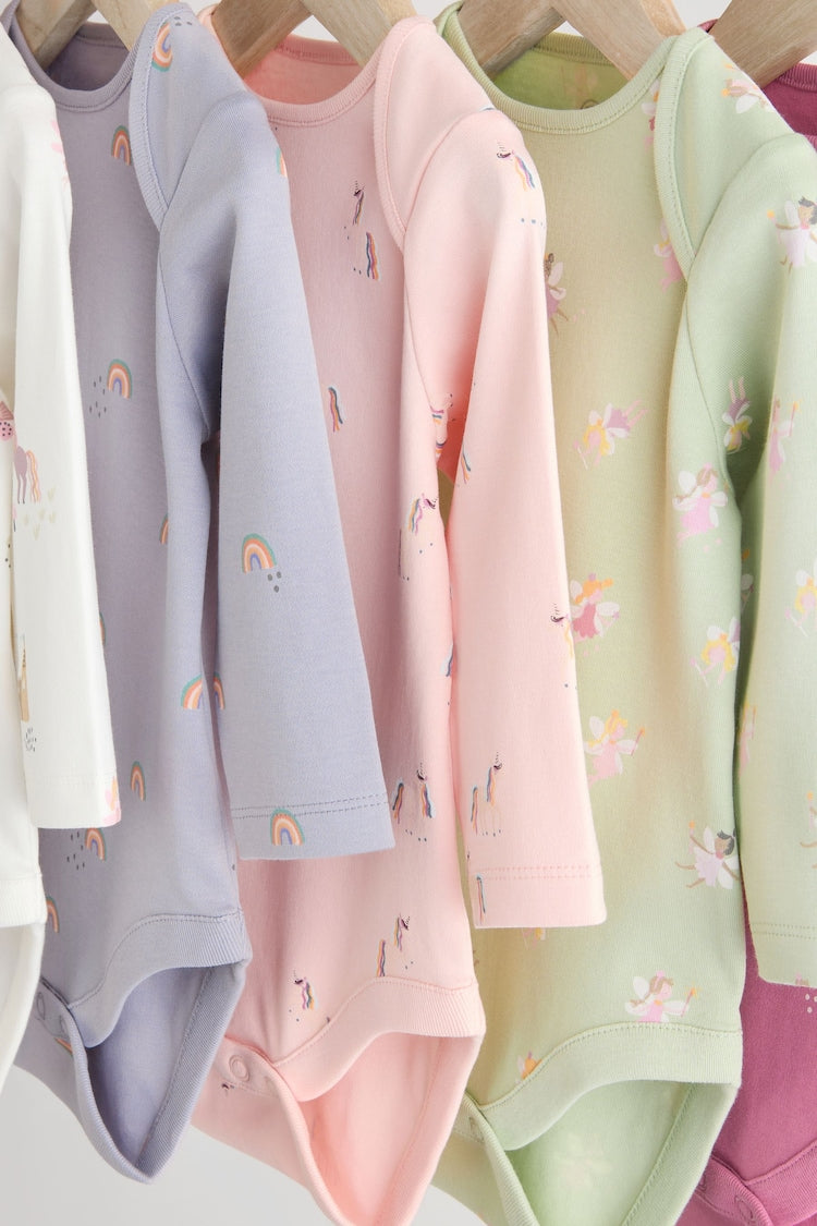 |BabyGirl| Pacote com 5 macacões 100% algodão Multi Baby