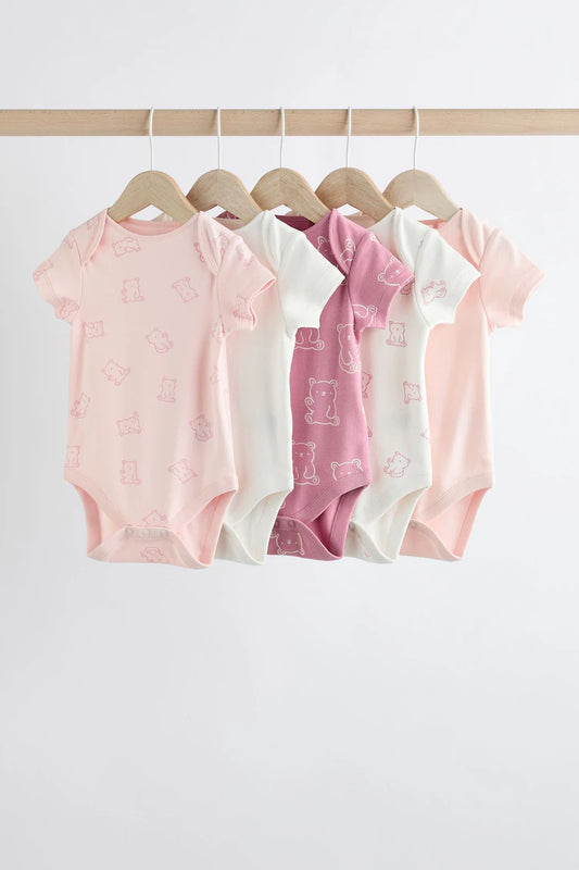 |BabyGirl| Pacote De 5 Macacões Rosa Para Bebê