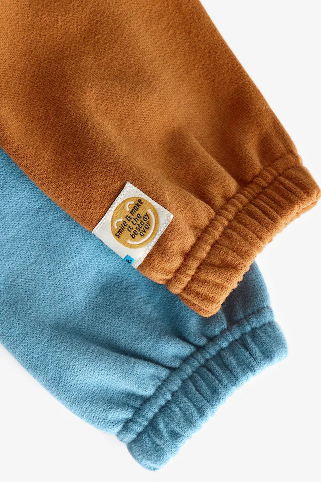 |Boy| Conjunto De Moletom e Joggers Colorblock Marrom Ferrugem (3 meses a 7 anos)