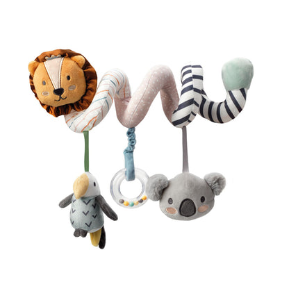 Nuby Espiral de Aventuras com Animais Envolve a alça da cadeirinha do carro ou a barra do carrinho de bebê