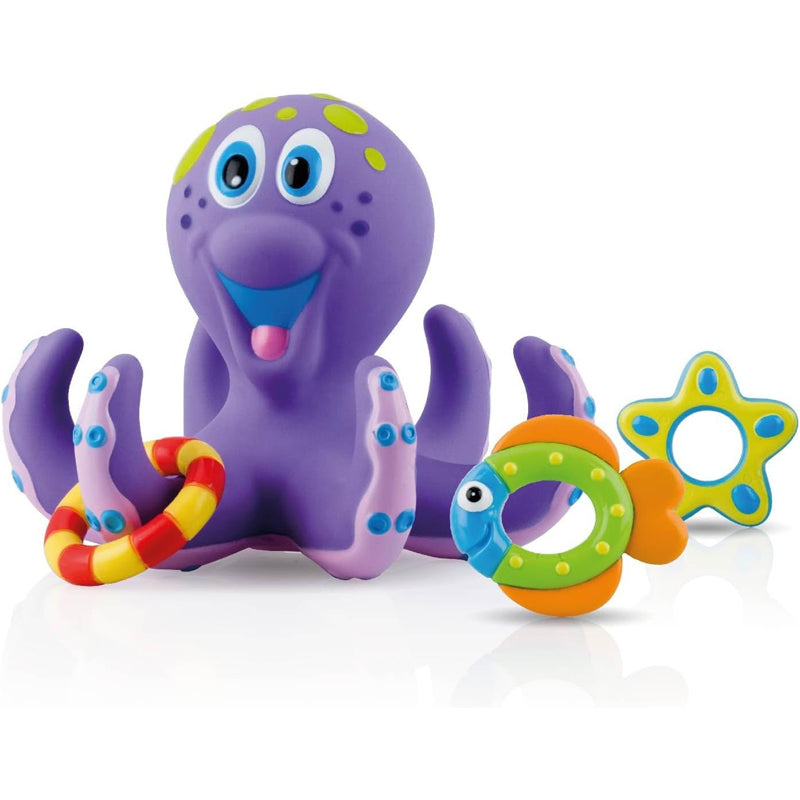Nuby Brinquedo de Banho Polvo Flutuante com Argolas | Jogo Aquático Divertido para Bebês e Crianças | Brinquedo para a Hora do Banho