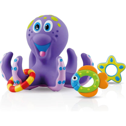 Nuby Brinquedo de Banho Polvo Flutuante com Argolas | Jogo Aquático Divertido para Bebês e Crianças | Brinquedo para a Hora do Banho