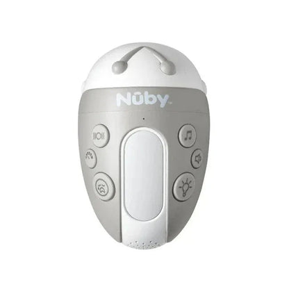 O Nuby Jitterbug possui sons suaves integrados para ajudar a acalmar o seu bebê com o toque de um botão.