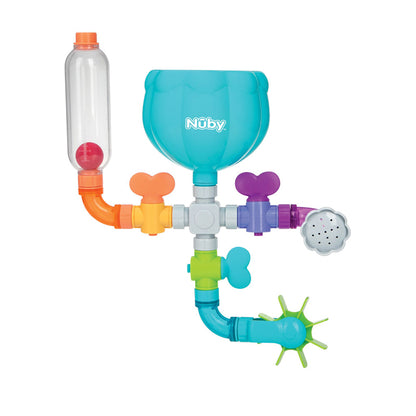 Nuby Copos Wacky Water Works para fixar o brinquedo com segurança na banheira.